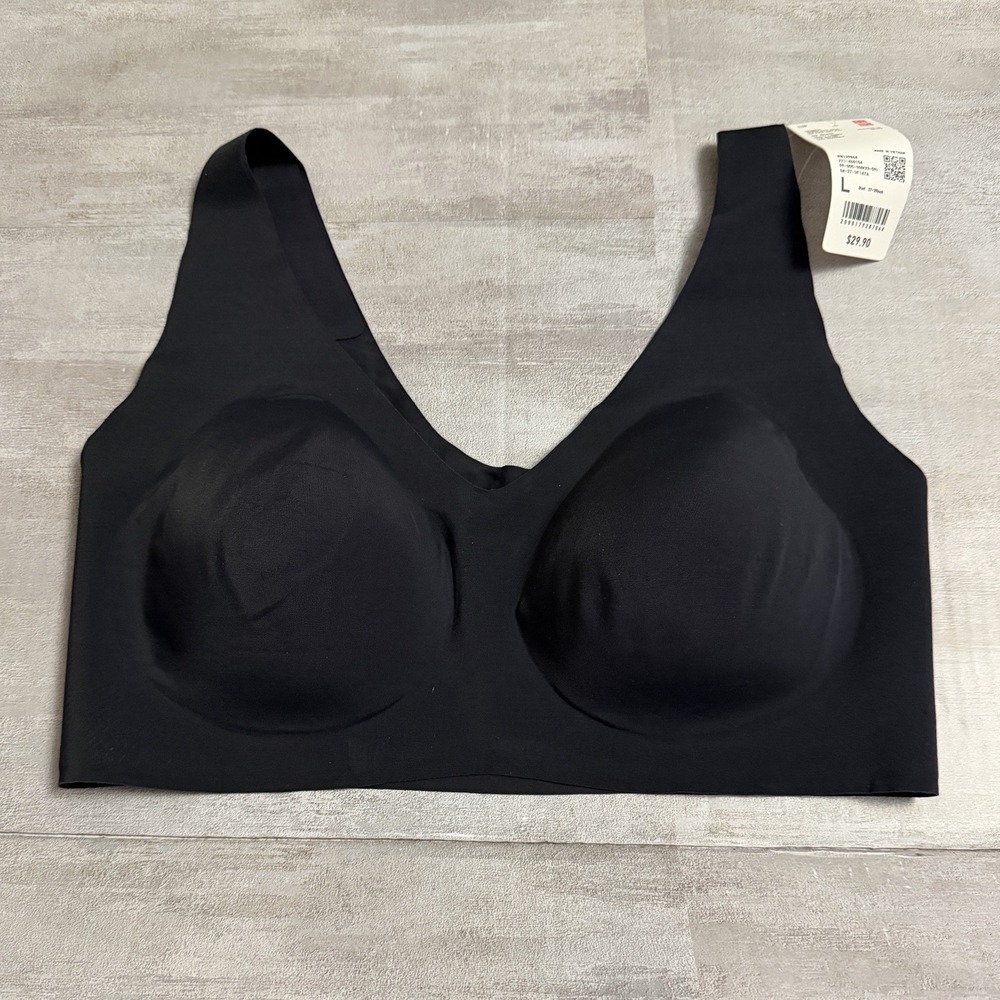 UNIQLO Wireless Bra Ultra Relax AIRism Size Large Black WOMEN Japan‎
